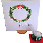 クリスマスリースの色紙ともみの木の香合